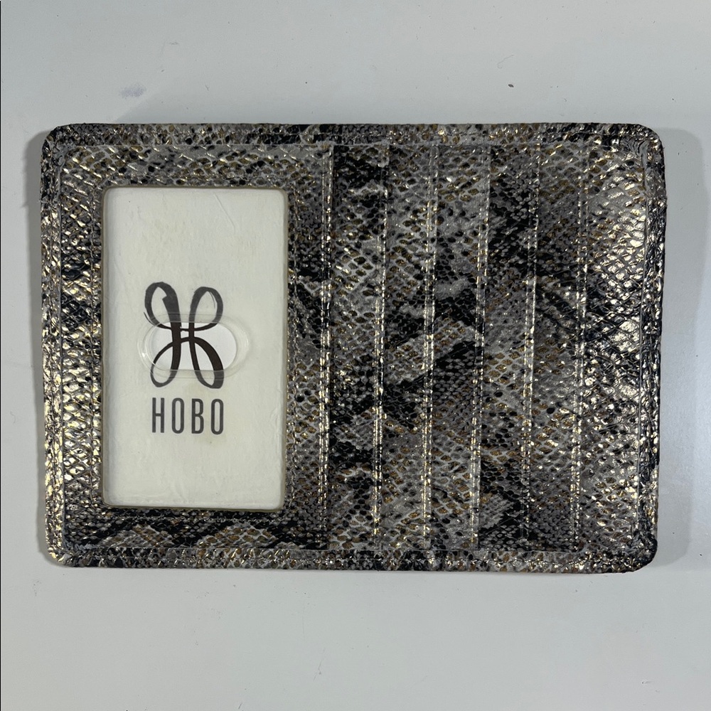 HOBO Gold and Black Python-Texture Card Case NWT - image 1